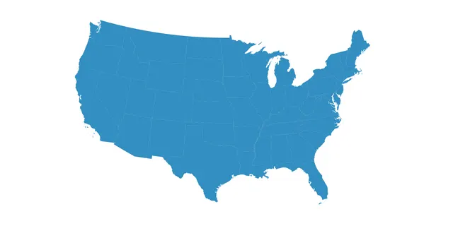 Contiguous US with Albers Equal Area Projection