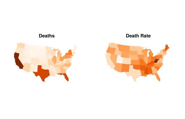 Death Counts Compared to Death Rates
