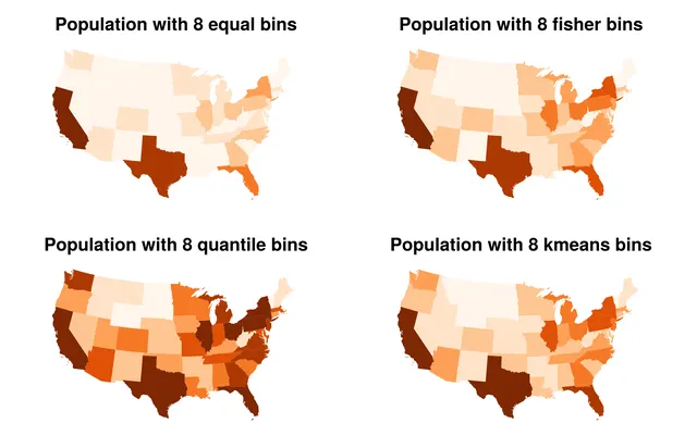 Application of Four Binning Algorithms
