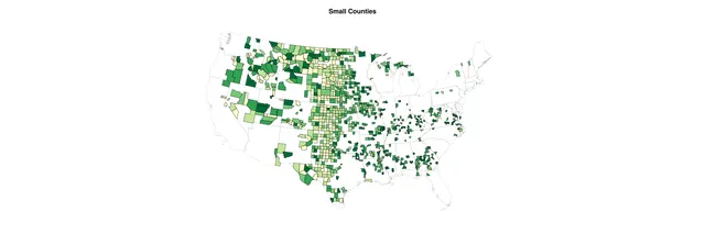 Small Counties with Equal Interval Coloring
