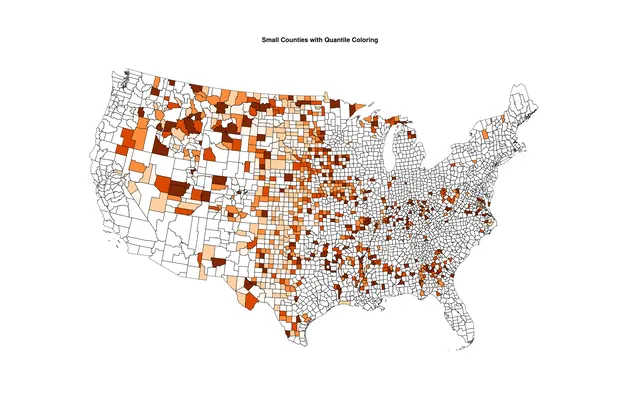 Small Counties with Quantile Coloring